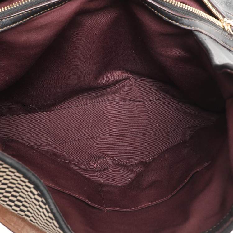Pre Owned Coach Black/Beige Canvas And Leather Carlyle Shoulder Bag