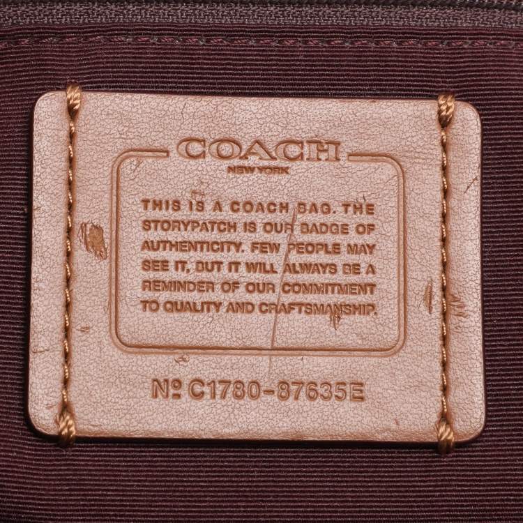 Pre Owned Coach Black/Beige Canvas And Leather Carlyle Shoulder Bag