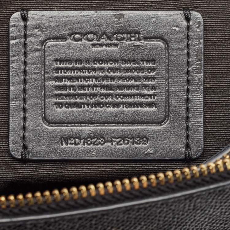 Pre Owned Coach Brown/Black Signature Coated Canvas Mini Brooke Carryall Satchel