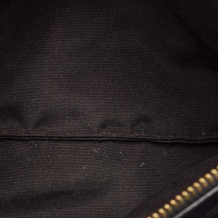 Pre Owned Coach Brown/Black Signature Coated Canvas Mini Brooke Carryall Satchel
