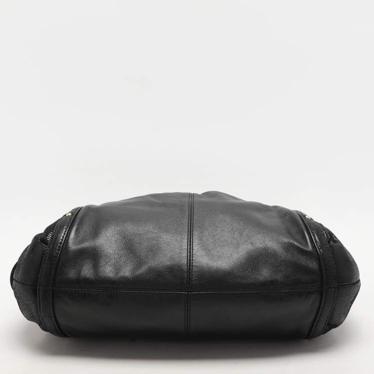 Pre Owned Coach Black Leather Alexandra Tote