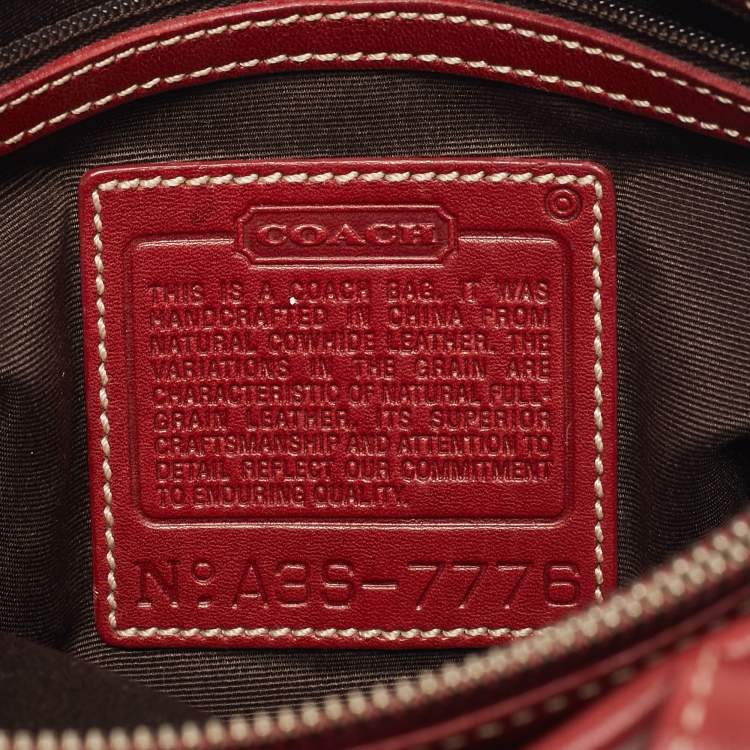 مملوكة مسبقًا Coach Red Leather Hampton Market Lunch Tote