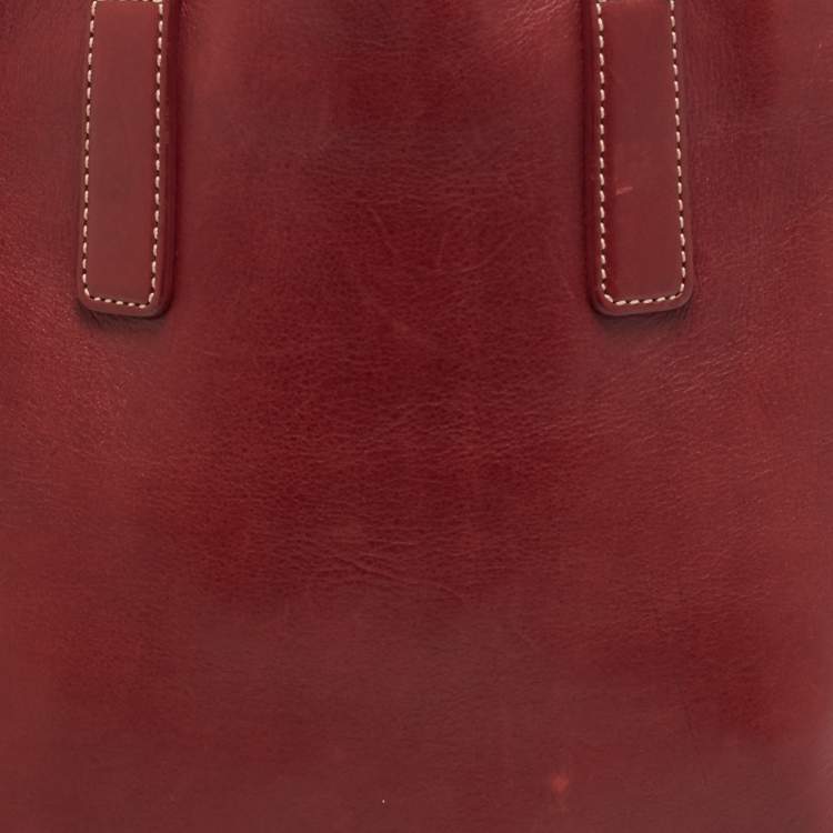 مملوكة مسبقًا Coach Red Leather Hampton Market Lunch Tote