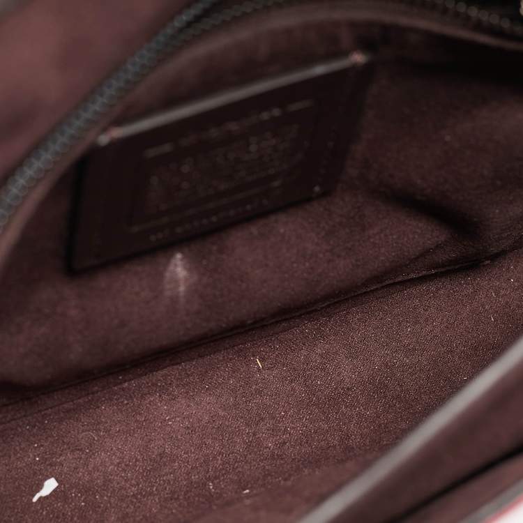 Pre Owned Coach Multicolor Leather and Snakeskin Hutton Shoulder Bag