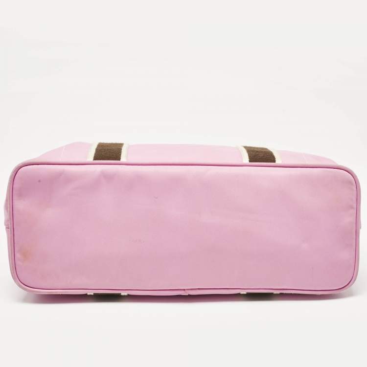 Pre Owned Coach Pink/Multicolor Nylon Y2K Hampton Tote