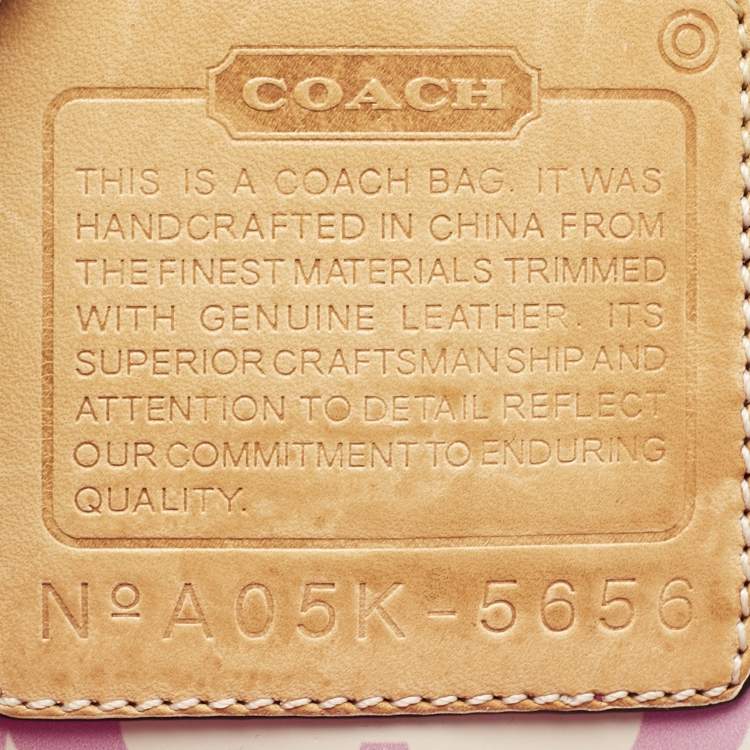 Pre Owned Coach Pink/Multicolor Nylon Y2K Hampton Tote