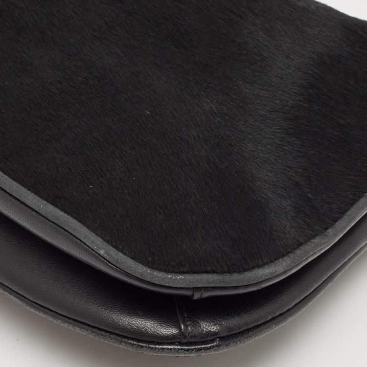 Pre Owned Coach Black Calfhair and Leather Hobo