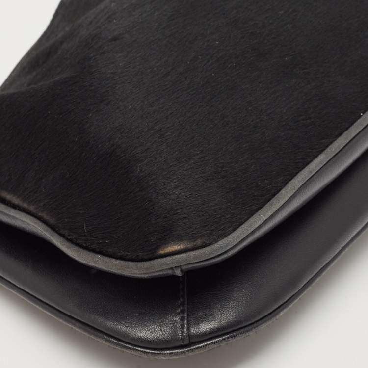 Pre Owned Coach Black Calfhair and Leather Hobo