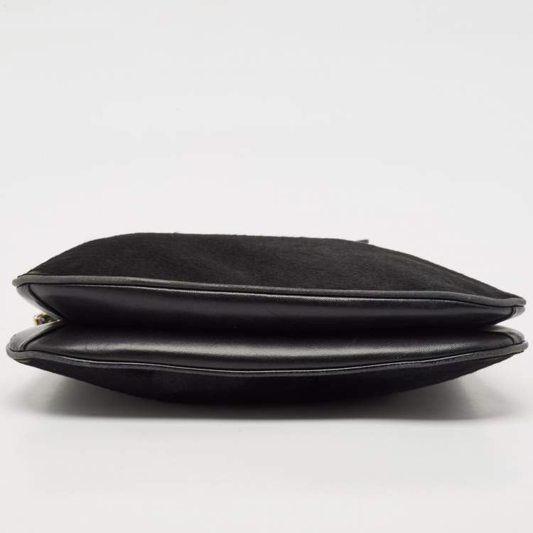 Pre Owned Coach Black Calfhair and Leather Hobo