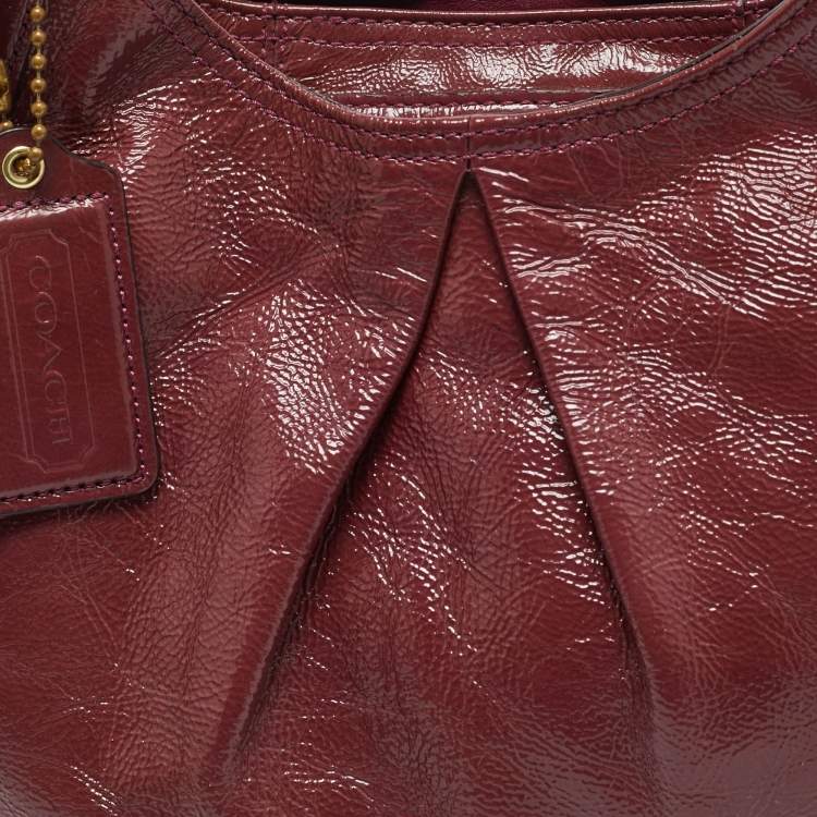 Pre Owned Coach Fuchsia Patent Leather Maggie Mia Shoulder Bag