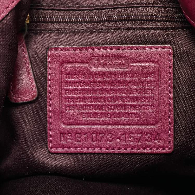 Pre Owned Coach Fuchsia Patent Leather Maggie Mia Shoulder Bag