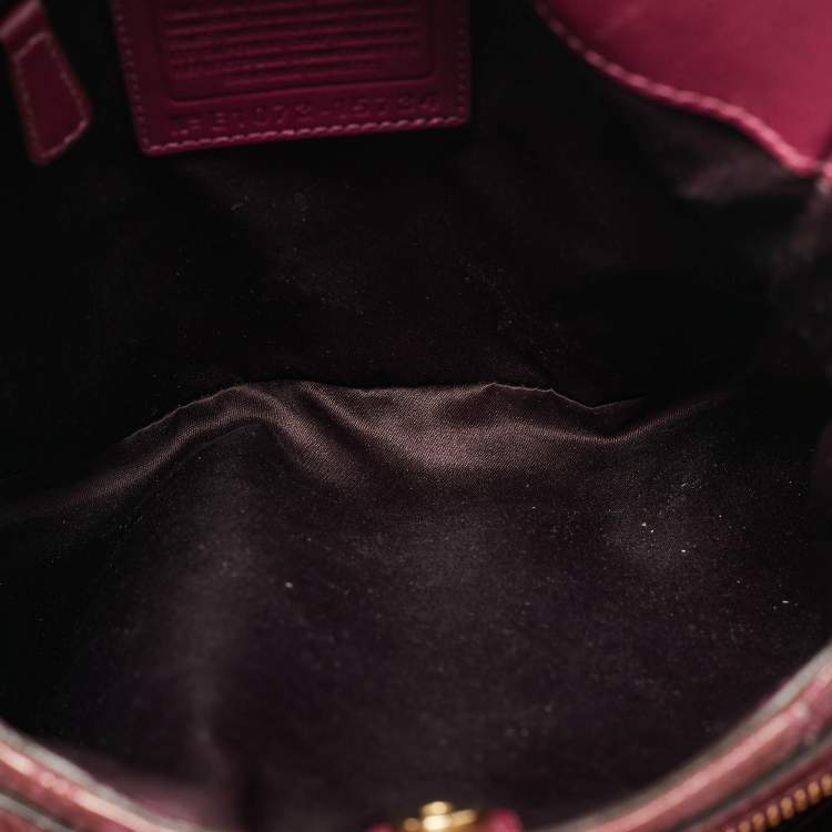 Pre Owned Coach Fuchsia Patent Leather Maggie Mia Shoulder Bag