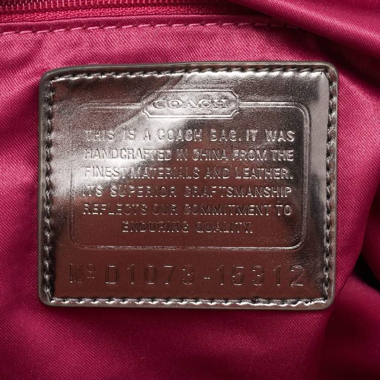 Pre Owned Coach Pink Ombre Nylon Crystal Embellished Poppy Zip Tote