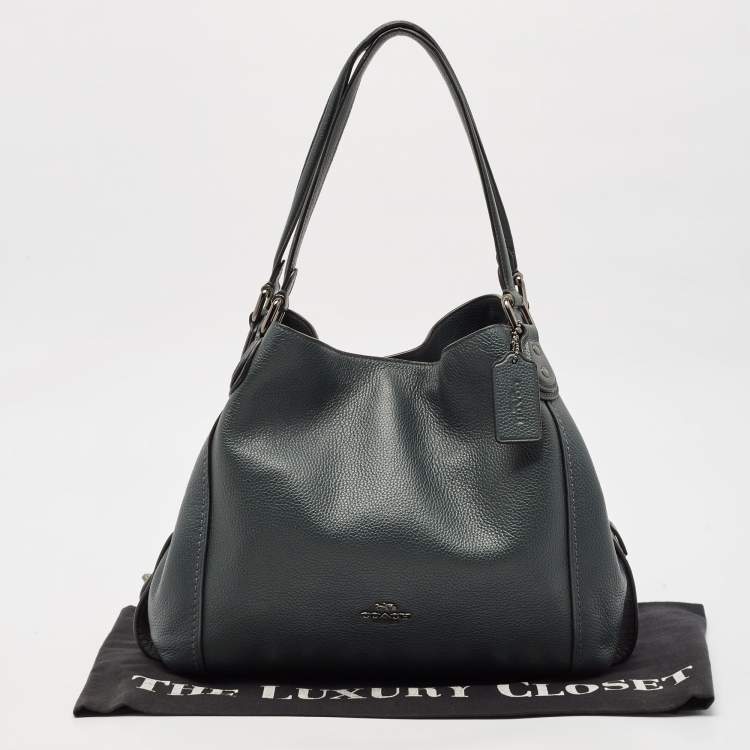 Pre Owned Coach Dark Green Leather Edie 31 Shoulder Bag