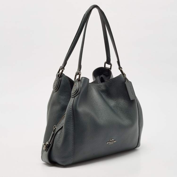 Pre Owned Coach Dark Green Leather Edie 31 Shoulder Bag
