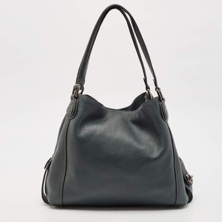 Pre Owned Coach Dark Green Leather Edie 31 Shoulder Bag