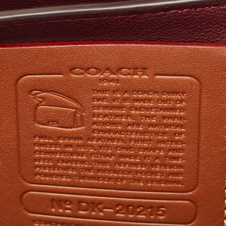 Pre Owned Coach Grey/Brown Leather Dinky Crossbody Bag