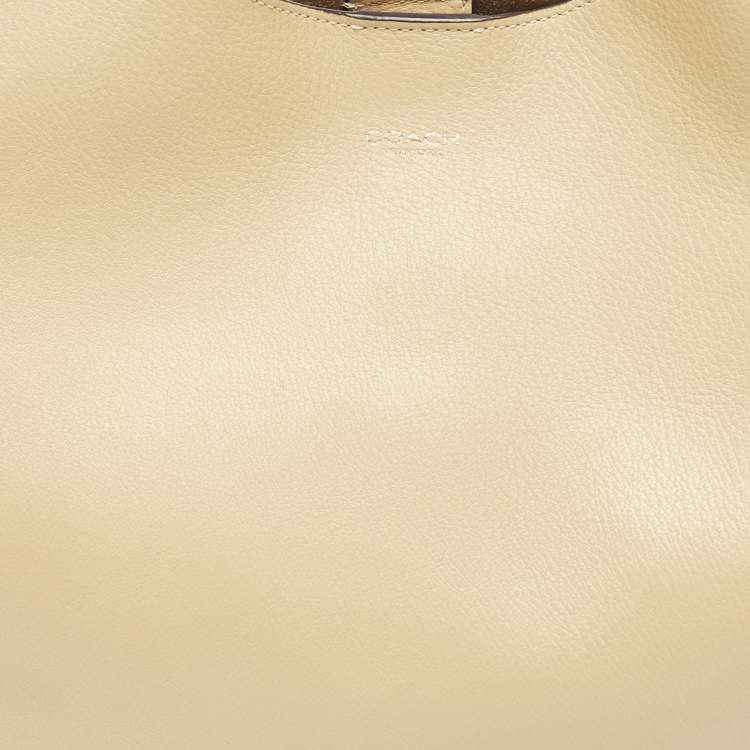 Pre Owned Coach Tan Leather Brooklyn 39 Shoulder Bag