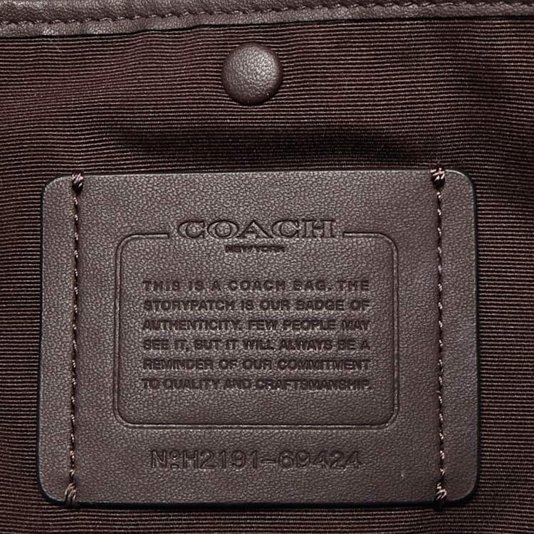 Pre Owned Coach Black Leather Central Zip Tote