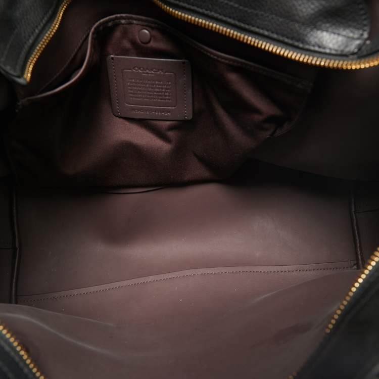 Pre Owned Coach Black Leather Central Zip Tote