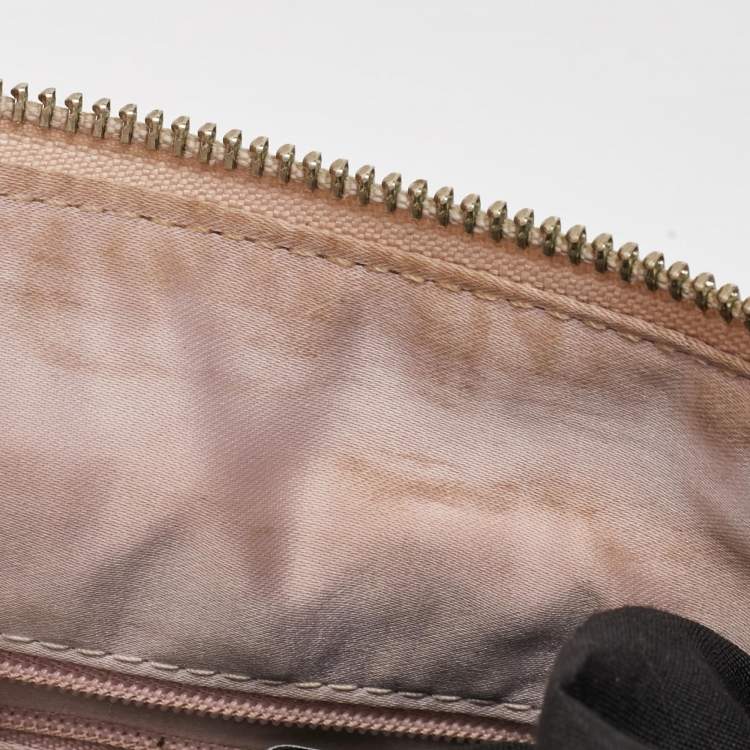 Pre Owned Coach Metallic Beige Leather Kristin Hobo