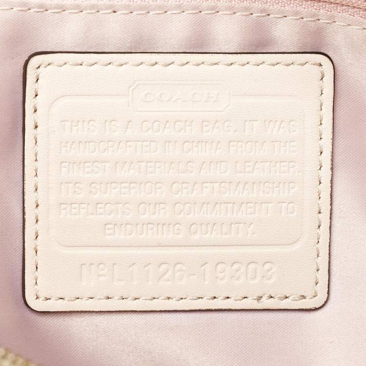 Pre Owned Coach Metallic Beige Leather Kristin Hobo