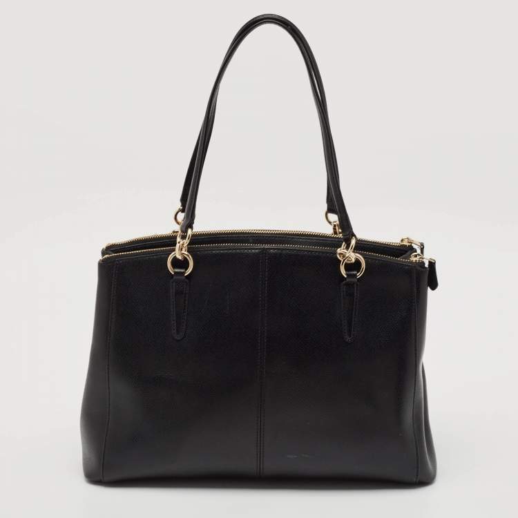 Pre Owned Coach Black Leather Large Christie Carryall Satchel