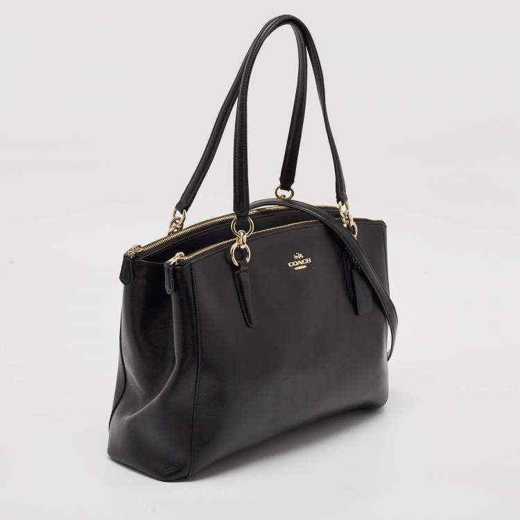 Pre Owned Coach Black Leather Large Christie Carryall Satchel