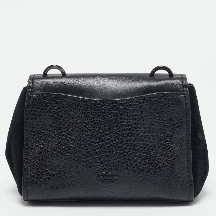 Pre Owned Coach Black Leather and Suede Faye Crossbody Bag