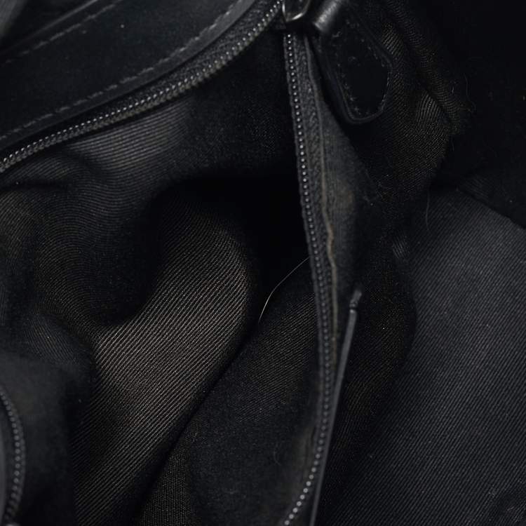 Pre Owned Coach Black Leather and Suede Faye Crossbody Bag