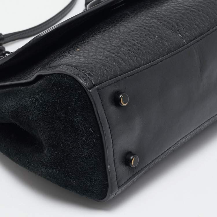 Pre Owned Coach Black Leather and Suede Faye Crossbody Bag