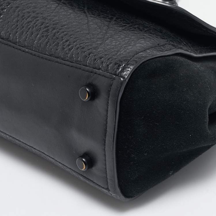 Pre Owned Coach Black Leather and Suede Faye Crossbody Bag