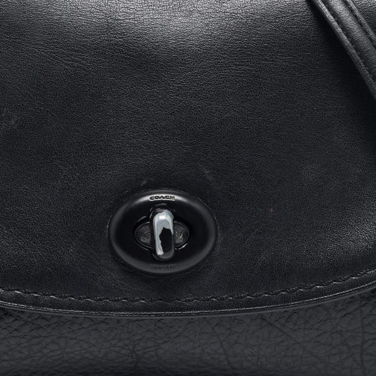 Pre Owned Coach Black Leather and Suede Faye Crossbody Bag