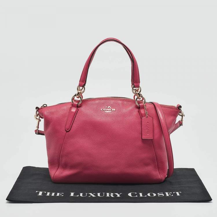 Pre Owned Coach Pink Leather Small Kelsey Satchel