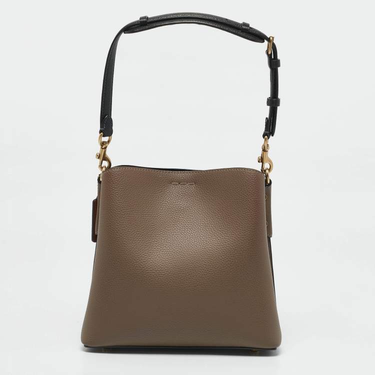 Pre Owned Coach Grey Leather Willow Bucket Bag