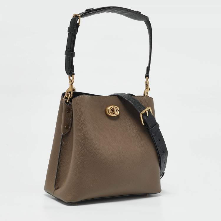 Pre Owned Coach Grey Leather Willow Bucket Bag