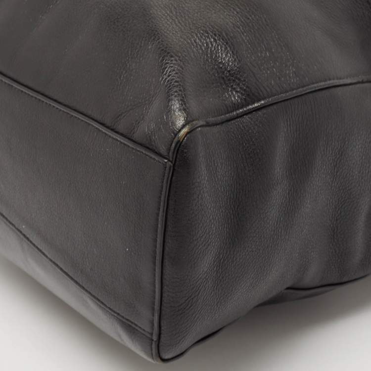 Pre Owned Coach Black Leather Town Tote