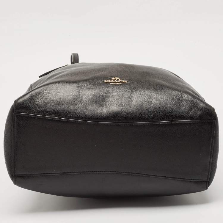 Pre Owned Coach Black Leather Town Tote