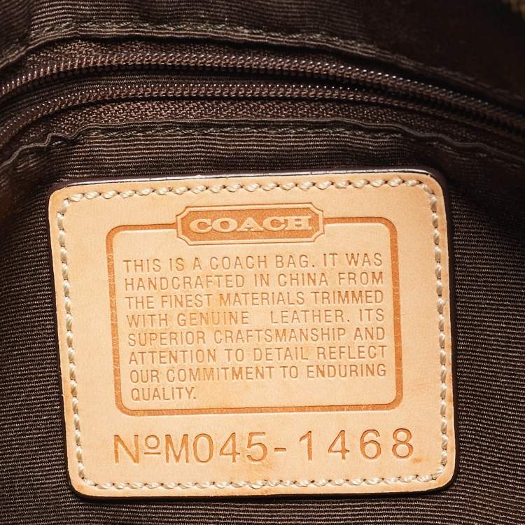 Pre Owned Coach Beige Signature Canvas and Leather Front Pocket Crossbody Bag