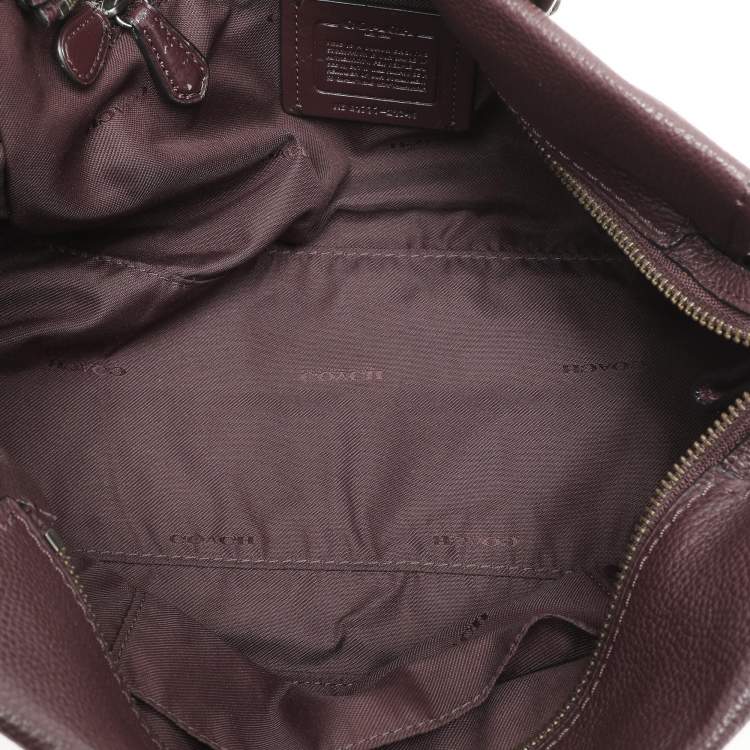 Pre Owned Coach Burgundy Leather Fulton Satchel