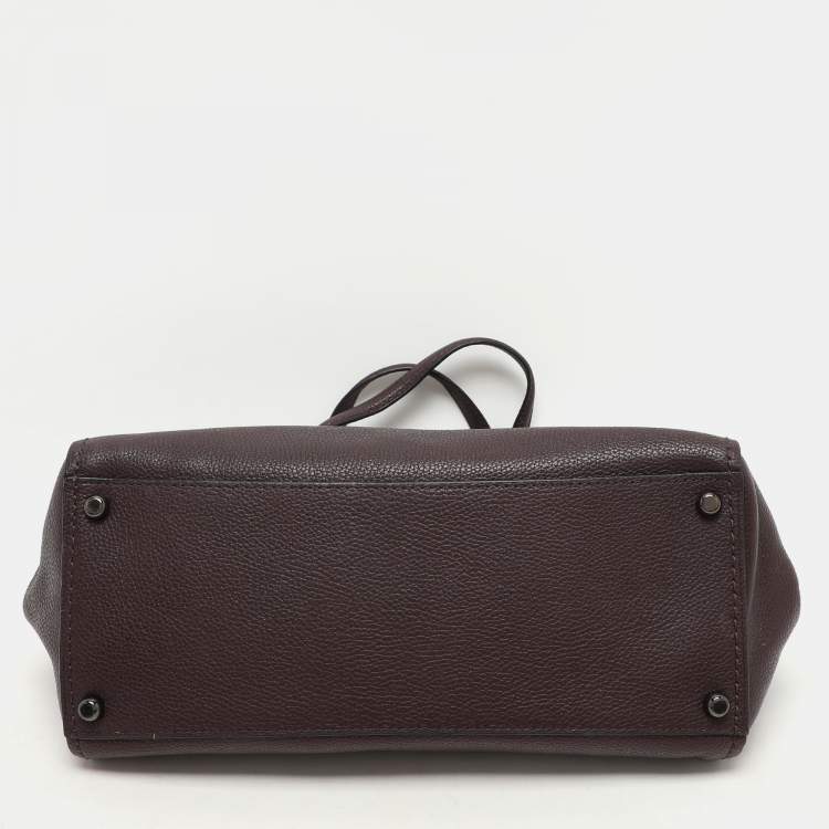 Pre Owned Coach Burgundy Leather Fulton Satchel