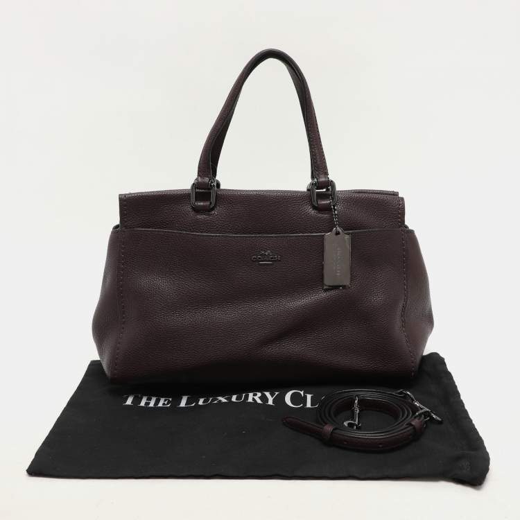 Pre Owned Coach Burgundy Leather Fulton Satchel
