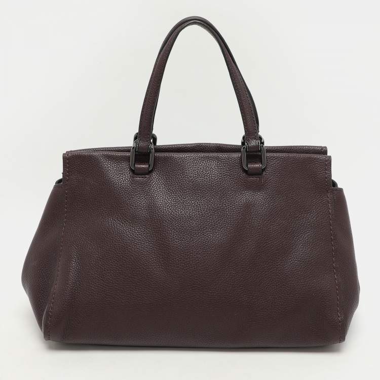Pre Owned Coach Burgundy Leather Fulton Satchel
