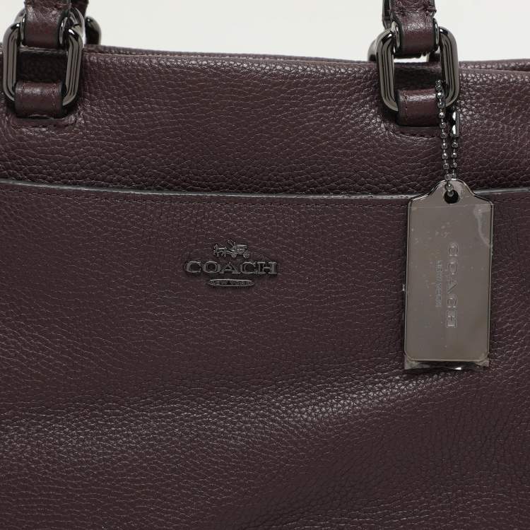 Pre Owned Coach Burgundy Leather Fulton Satchel