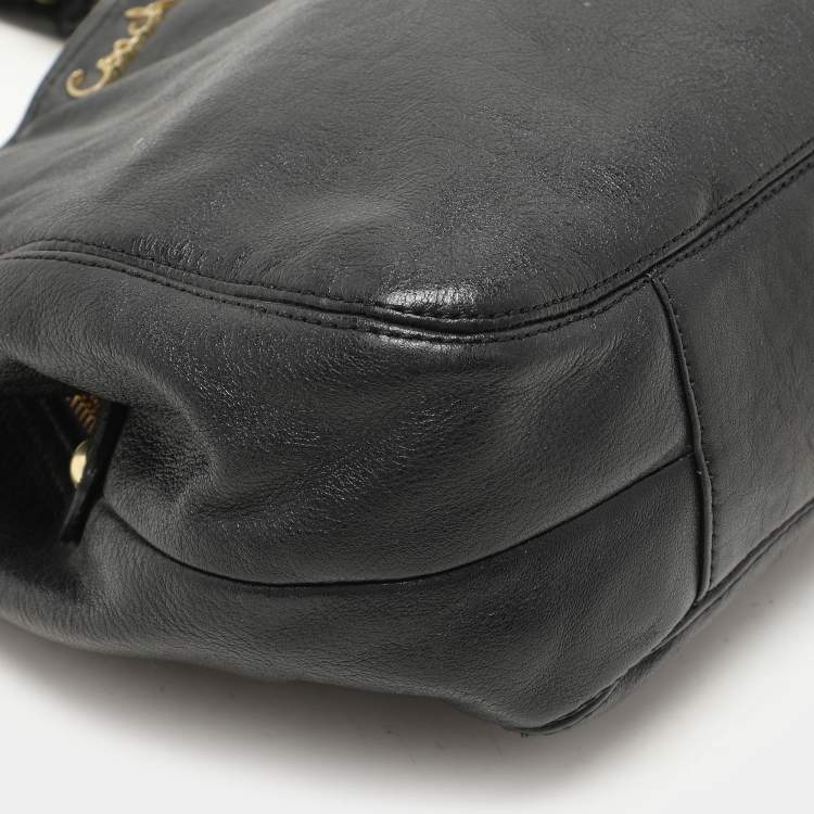 Pre Owned Coach Black Leather Ashley Hobo