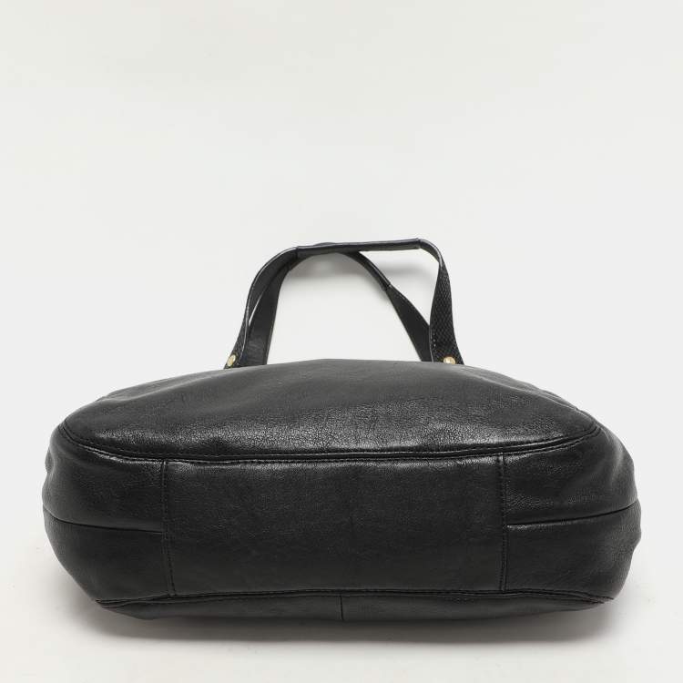 Pre Owned Coach Black Leather Ashley Hobo