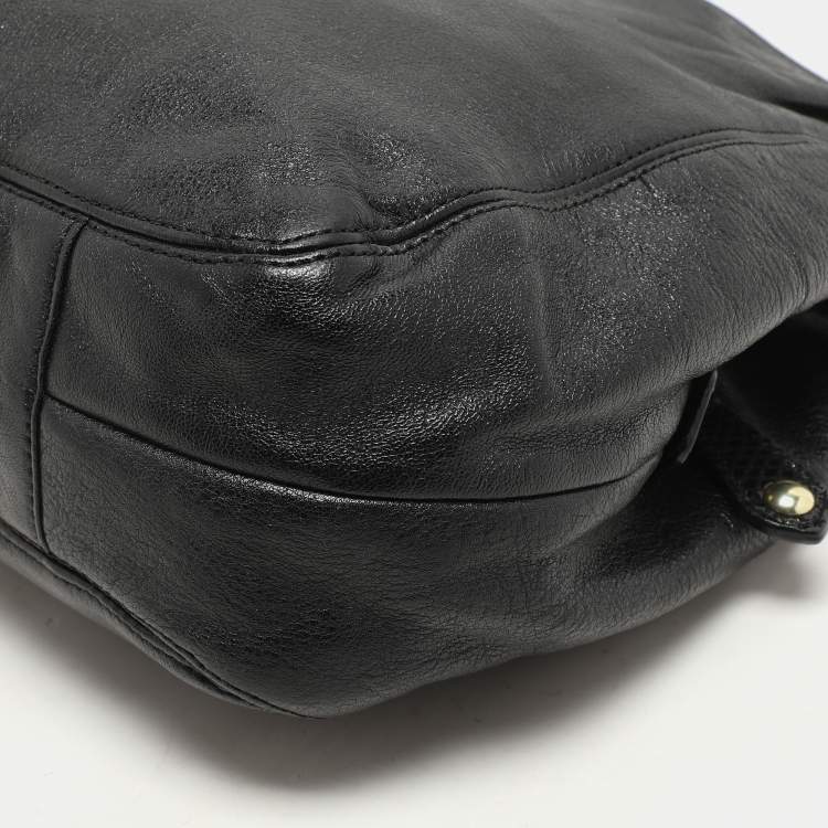 Pre Owned Coach Black Leather Ashley Hobo