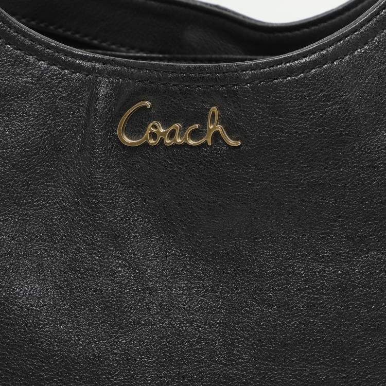 Pre Owned Coach Black Leather Ashley Hobo
