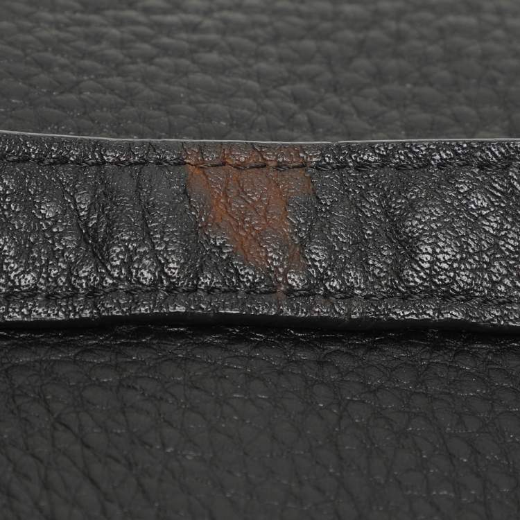 Pre Owned Coach Black Leather Katheryn Triple Zipper Satchel 