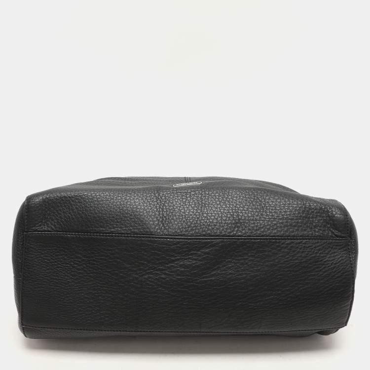 Pre Owned Coach Black Leather Katheryn Triple Zipper Satchel 